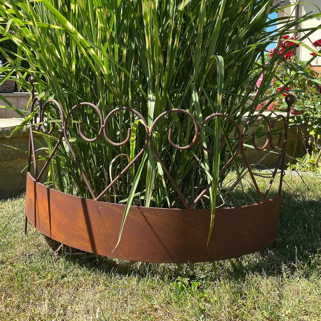 ecosoul Staudenhalter massiv mit Rasenkante Staudenbinder gebogen Rankhilfe 64,5 cm breit x 20cm tie