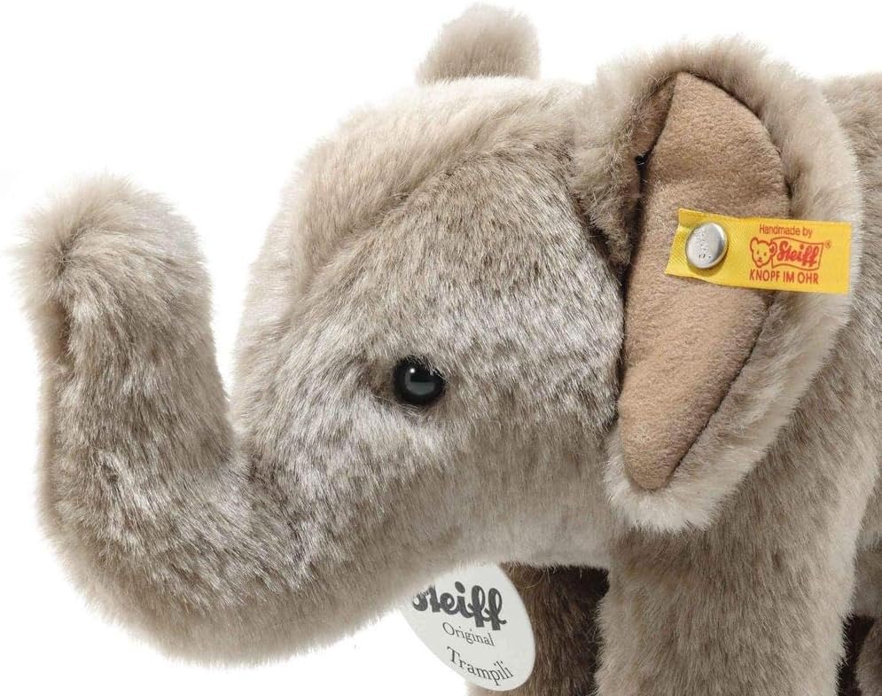 Steiff Trampili Elefant - 45 cm - Kuscheltier für Kinder - Plüschelefant - weich & waschbar - grau -