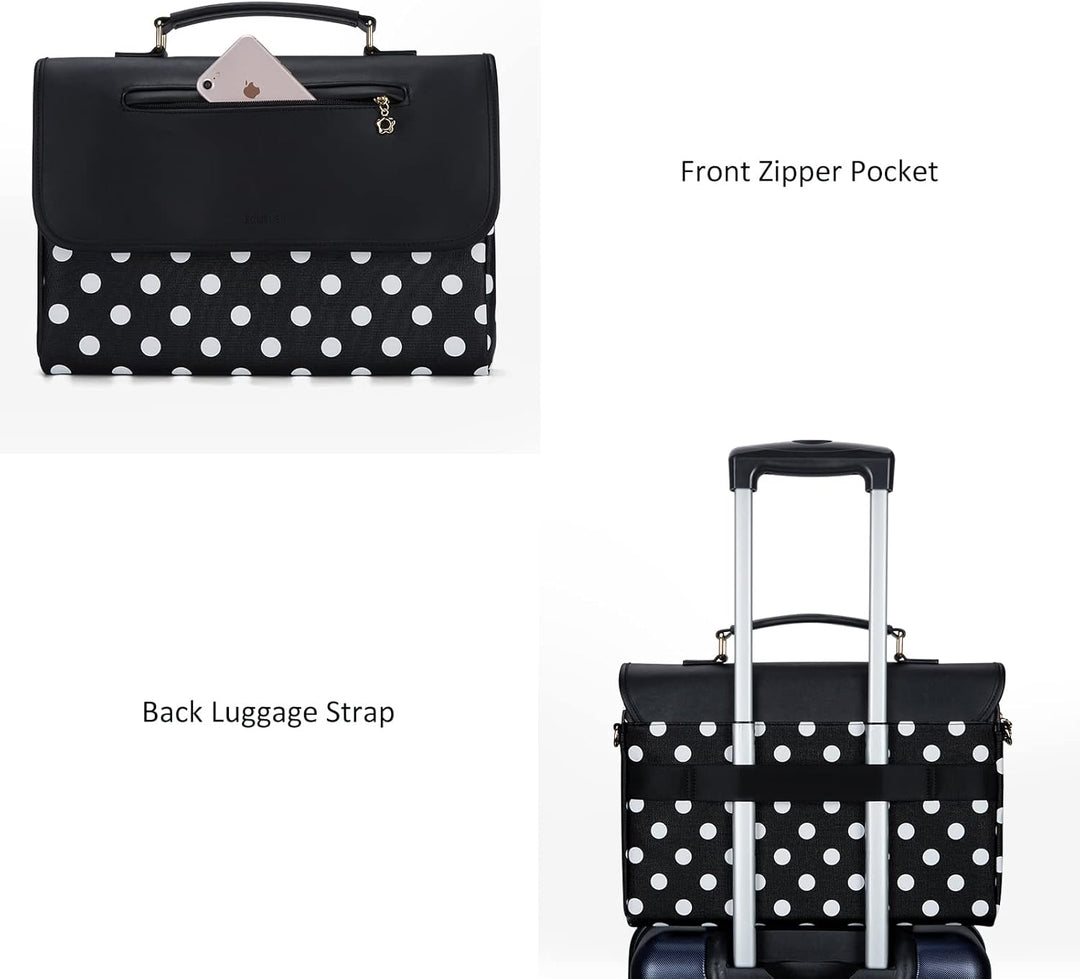 ECOSUSI Aktentasche Damen Laptoptasche 15,6 Zoll Mit Laptopfach Aktenkoffer Ledertasche zum Umhängen