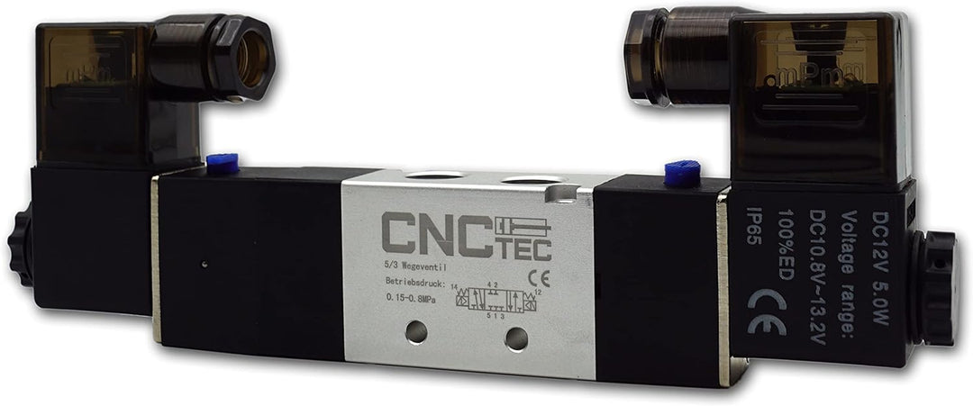 Pneumatik Magnet- Wegeventil 5/3 Wegeventil 1/4" 24 Volt DC (5/3 Wege 1/4" 24 Volt DC) 5/3 Wege 1/4