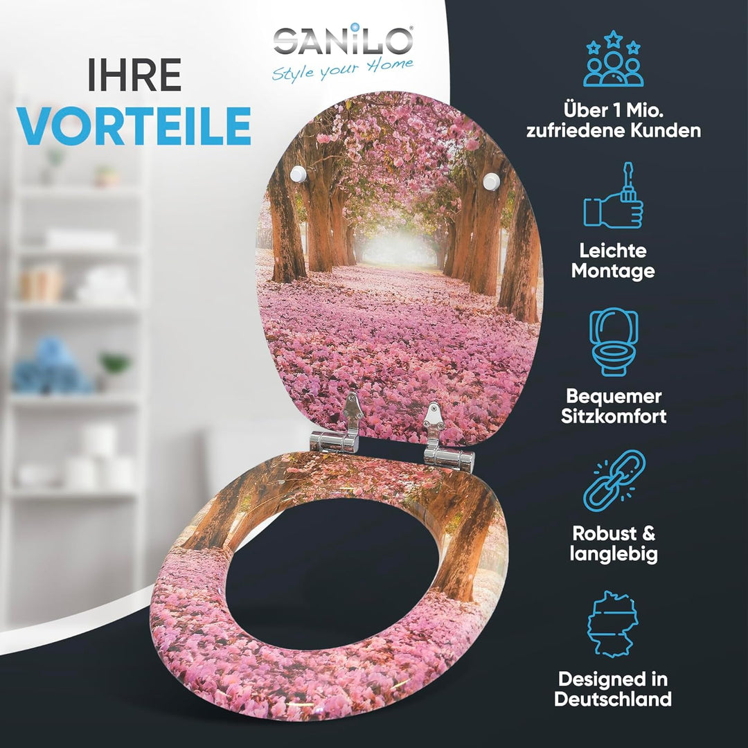 Sanilo WC Sitz mit Absenkautomatik, viele neue Toilettendeckel zur Auswahl, hochwertige Oberfläche,