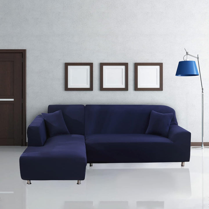 Jaotto Sofa Überwürfe Sofabezug Elastische Spandex Stretch Sofabezüge Couchbezug für L-Form Sofa Uni