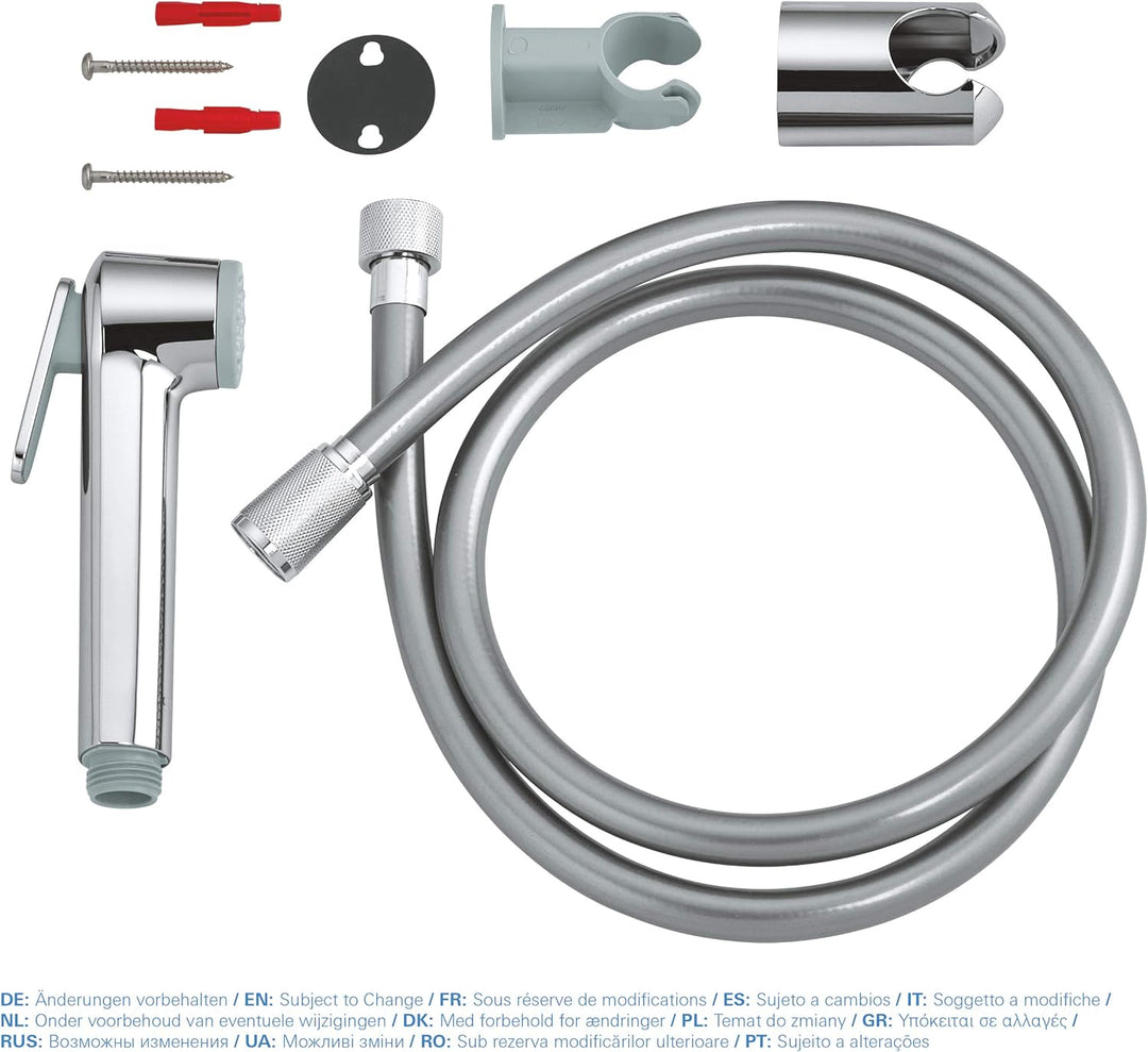 GROHE Tempesta-F - Handbrause mit Wandhalterset (1 Strahlart, Kunststoff, mit Wandhalterung und Schl