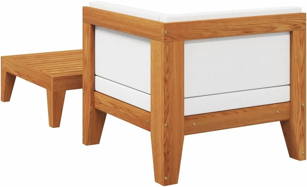 vidaXL Akazienholz Massiv Gartenmöbel 2-TLG. mit Auflagen Ecksofa Tisch Sofa Lounge Sitzgruppe Garte