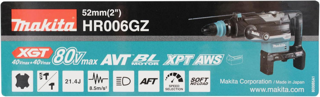 Makita HR006GZ Akku-Kombihammer SDS-MAX 2x40V max. (ohne Akku, ohne Ladegerät)