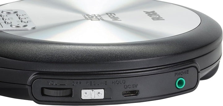 ROXX Tragbarer CD Player mit Kopfhörer MP3 fähig Antishock Discman mit Netzteil PCD 600