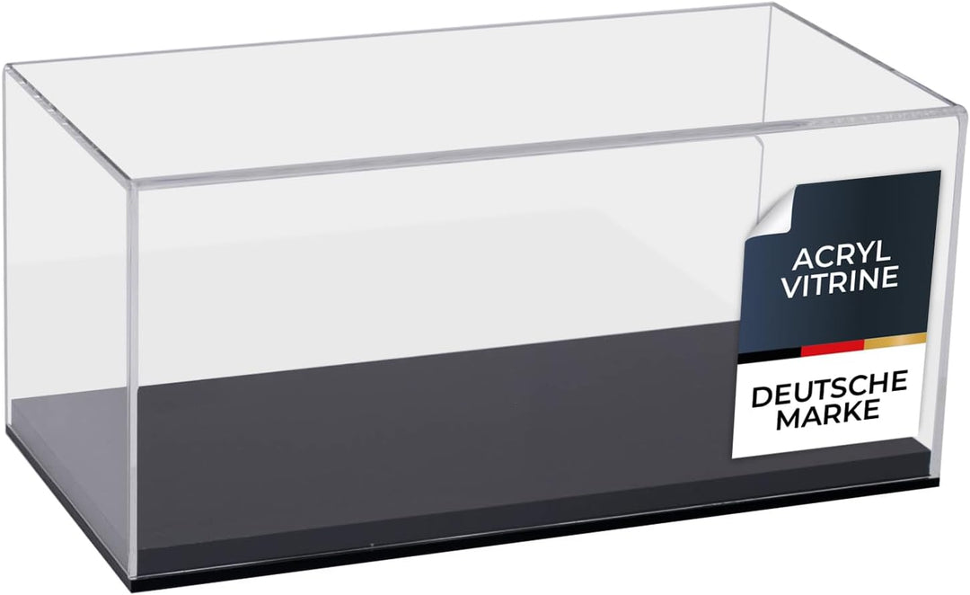 HMF 46803 Acryl Vitrine/Schaukasten für Modellautos, Figuren | 30 x 15 x 14 cm | Transparent 30 cm Q