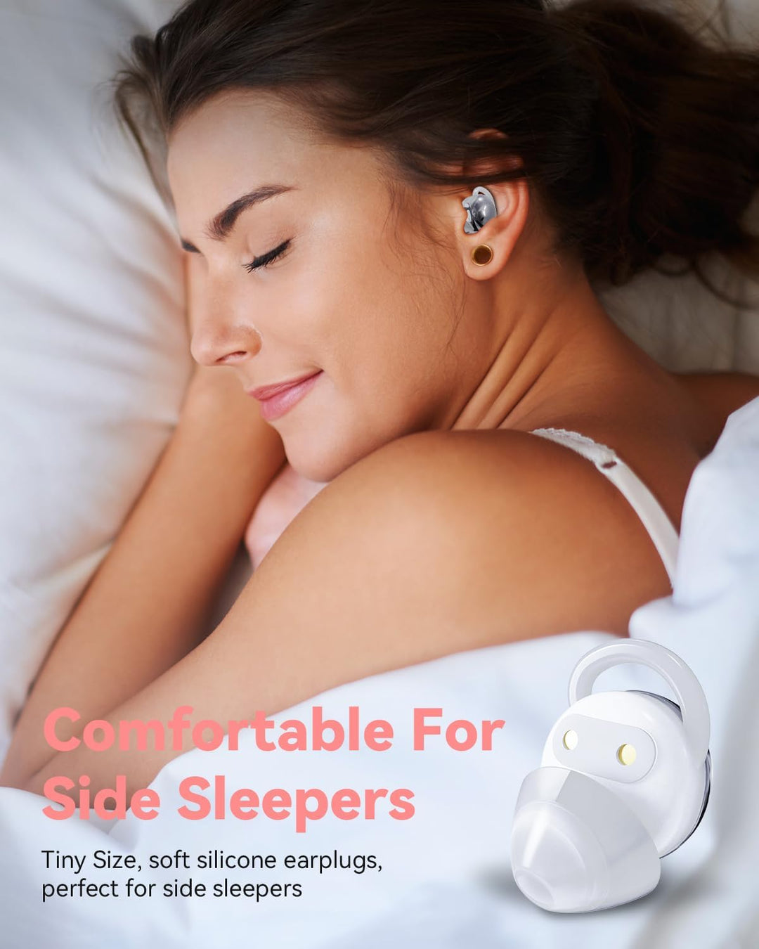 MONODEAL Schlafkopfhörer Bluetooth 5.4 Sleep Earbuds, Weiche Kopfhörer Schlafen Sleepbuds, Unsichtba