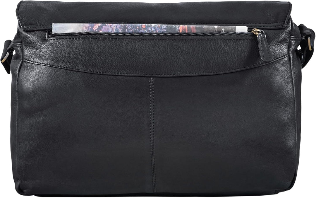 STILORD 'Rick' Schultertasche Leder für 15,6 Zoll Laptop Umhängetasche Aktentasche Bürotasche Unitas