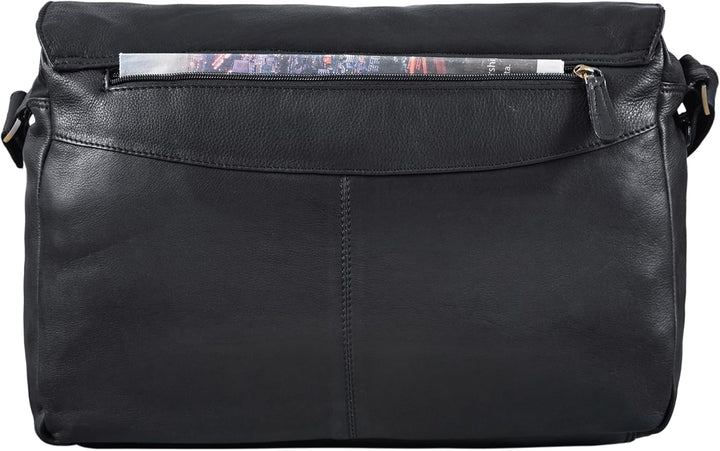 STILORD 'Rick' Schultertasche Leder für 15,6 Zoll Laptop Umhängetasche Aktentasche Bürotasche Unitas