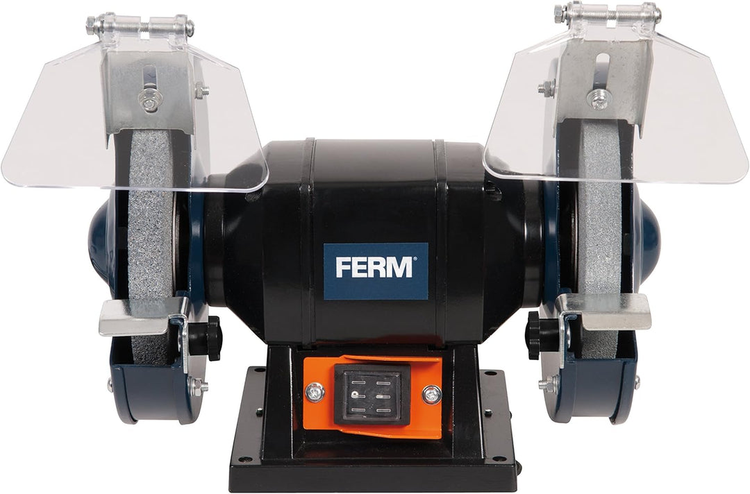 FERM BGM1019 Doppelschleifmaschine 150W - 150mm - Incl. P36 und P60 Schleifsteinen, Schutzbrille und