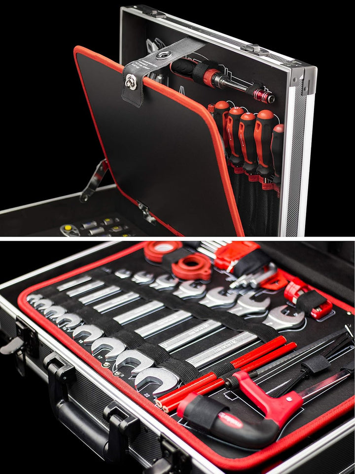 Meister Werkzeugkoffer 109-teilig - Stabiler Alu-Koffer - Werkzeug-Set - Für Haushalt, Garage & Werk