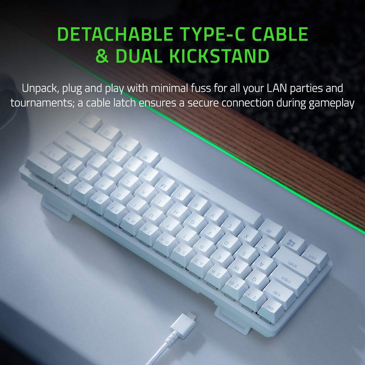 Razer Huntsman Mini Mercury (Purple Switch) - Kompakte 60% Gaming Tastatur mit opto-mechanischen Sch