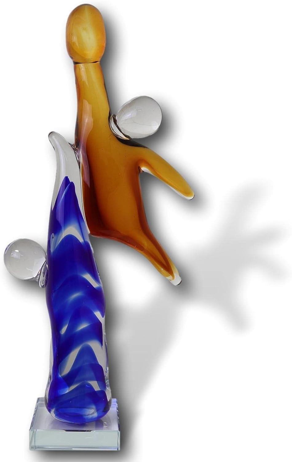 Glasskulptur Basketball Glasfigur Figur Skulptur modern Glas Kunst abstrakt 40cm