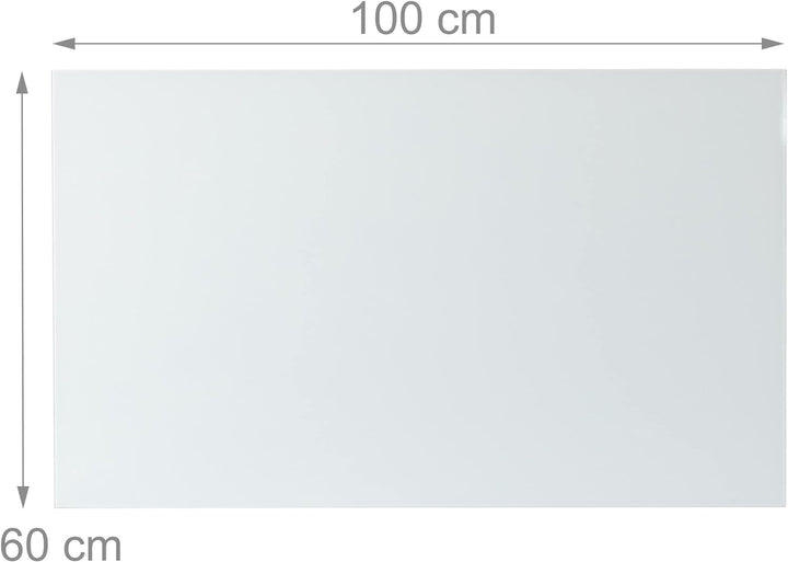 Relaxdays Glas-Magnetboard 100 x 60 cm, beschreibbar, Memoboard, 3 Magneten, Sicherheitsglas, Magnet