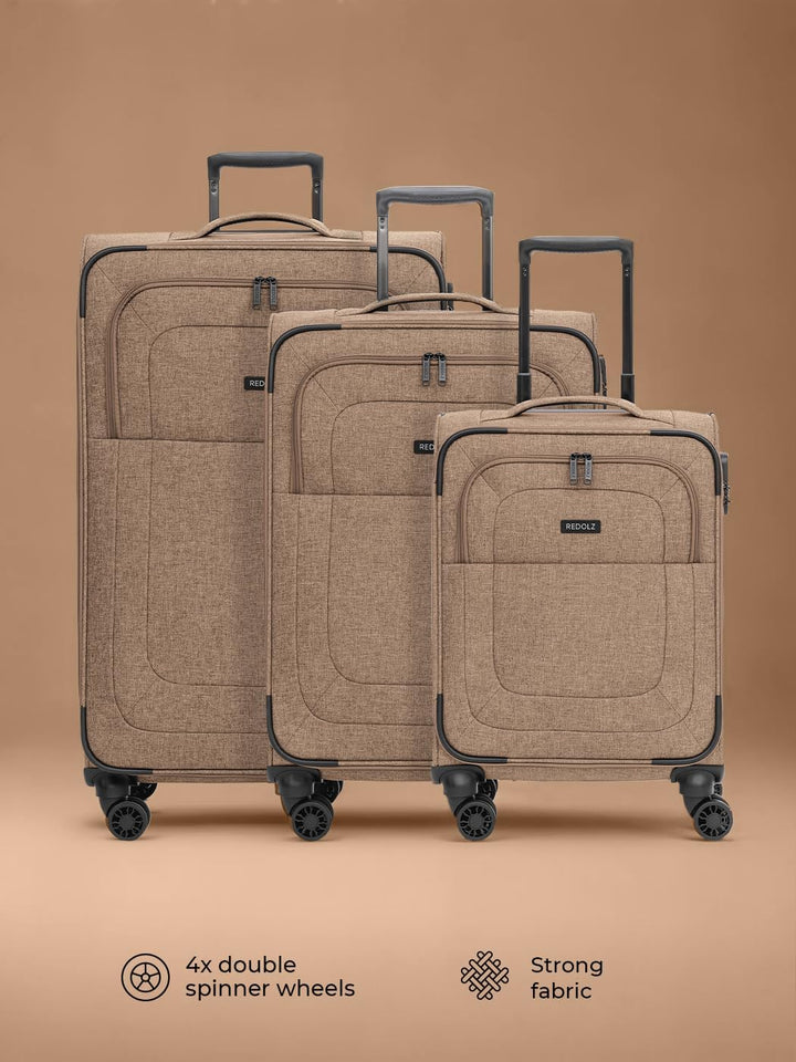 REDOLZ Koffer-Set 3-teilig für Damen & Herren | leichte & stabile Reise-Trolleys, hochwertiges Softc