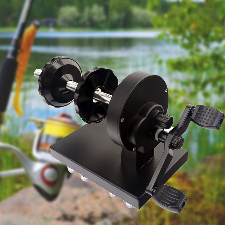 Angelschnurwickler, Tragbare Spinnrolle Angelschnur-Aufwickelmaschine Mit Saugnapf Schwarz, Schwarz