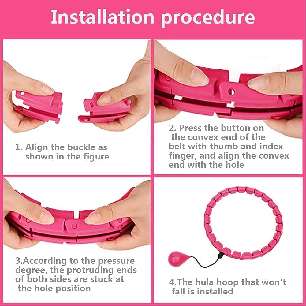 Cretee Will Not Fall Hula Hoop Verstellbarer Hot Waist Worker für Erwachsene Hula Hoops (Taille 55-1