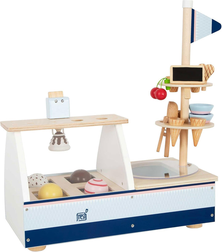 small foot Eistheke "fresh" aus Holz, Zubehör für Kinderküche und Kaufmannsladen, ab 3 Jahren, 11815