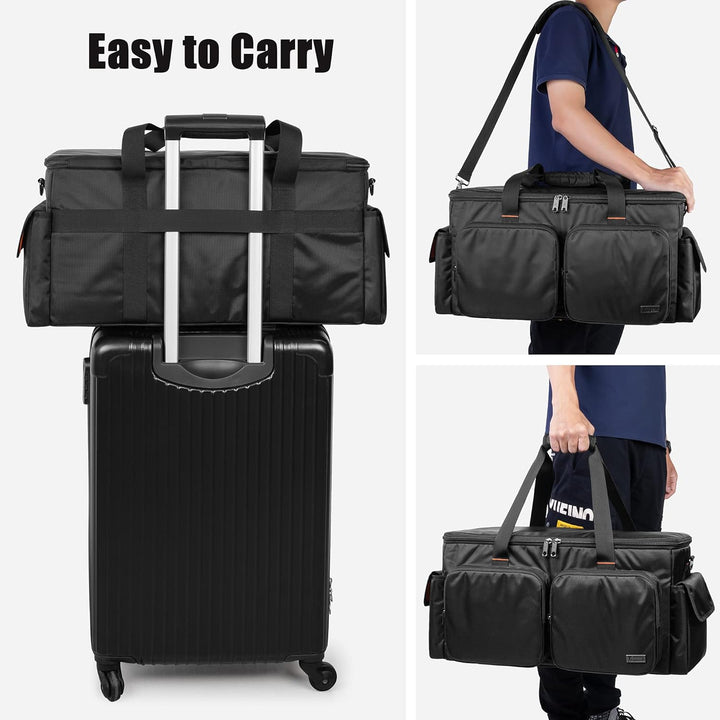 Trunab DJ Tasche, Kabel Organizer Tasche mit Abnehmbarem Gepolstertem Boden und 9 Trennwänden, Trage