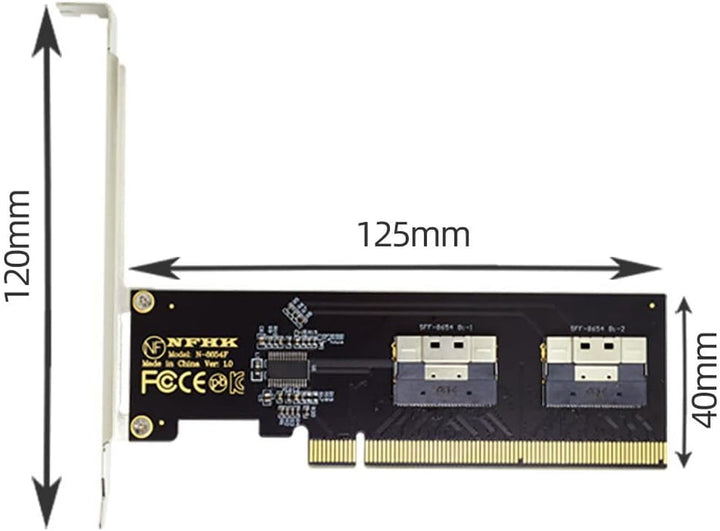 Xiwai Slimline Dual SFF-8654 8X 4 NVME auf PCIE Express 3.0 4.0 Raid Card VROC Raid0 Hyper Adapter S