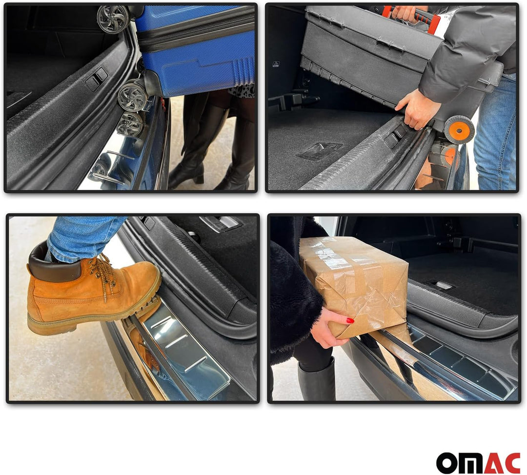 Ladekantenschutz Stossstangeschutz kompatibel mit Audi A4 B8 Avant Allroad 2008-2016 Glanz Edelstahl