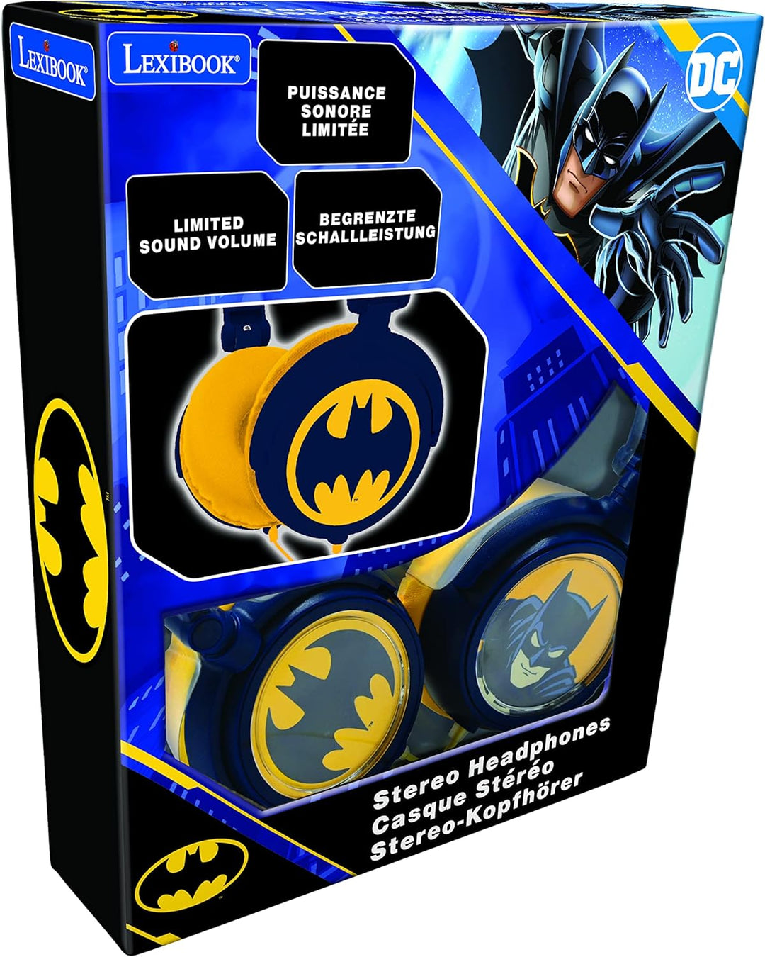 Lexibook HP015BAT Stereo Warner Batman-Stereokopfhörer, kinderfreundliche Kraft, faltbar und einstel