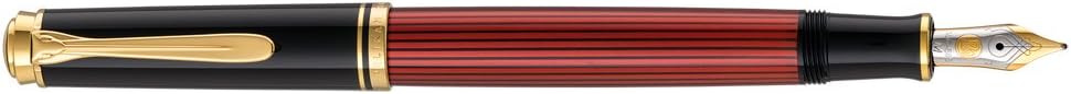 Pelikan Fine-Writing Pelikan 925131 Kolbenfüllhalter Souverän M400 Schwarz/Rot, Feder EF schwarz / r
