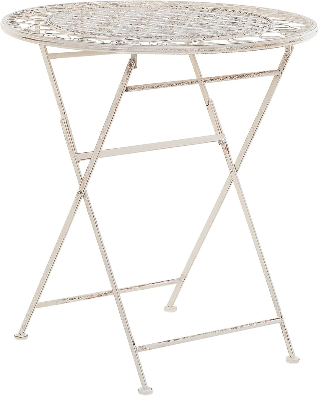 Garten Bistro Set Balkonset Balkonmöbel beige 2 Stühle Klapptisch Metall Trieste