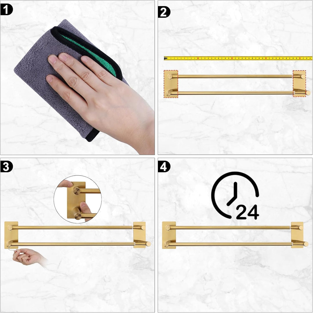 Handtuchhalter Ohne Bohren, SUS304 Edelstahl Handtuchhalter, Ausziehbar Doppel 40-75cm Bad Handtuchs