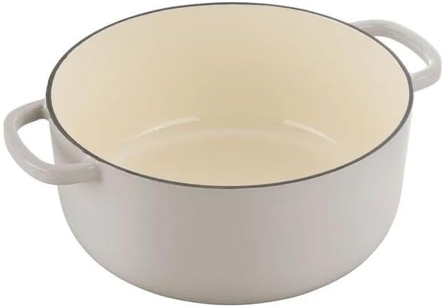 BALLARINI Bellamonte Auflaufform Bräter Dutch Oven Emailliertes Gusseisen Rund 24 cm 4 L Elfenbein W
