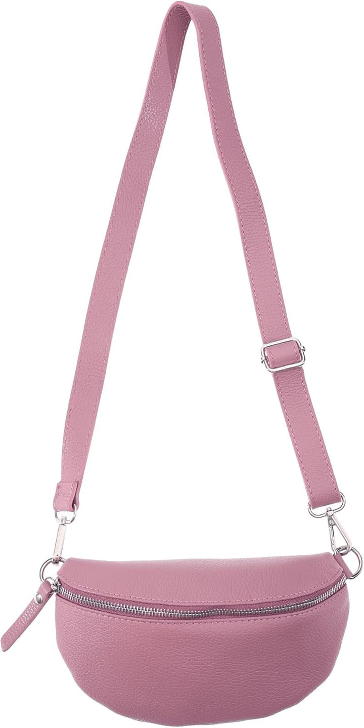 Zwillingsherz Bauchtasche mit Reissverschluss 100% Echtleder – Hochwertige Damen Bauchtasche Crossba