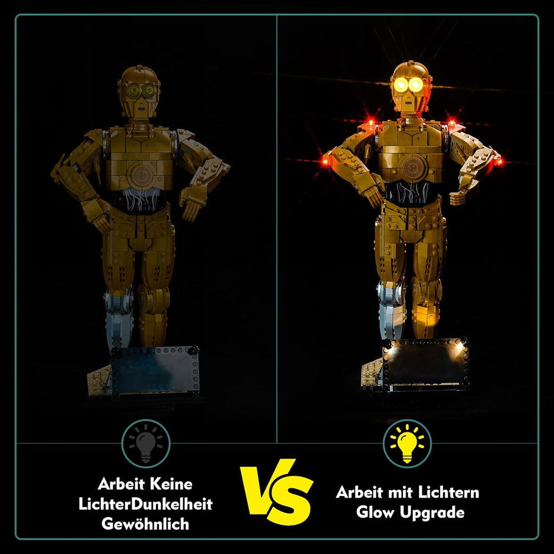 LocoLee Licht Kompatibel mit Lego Star Wars 75398 C-3PO Optische Version,Nur Lichter Set - Kein Mode