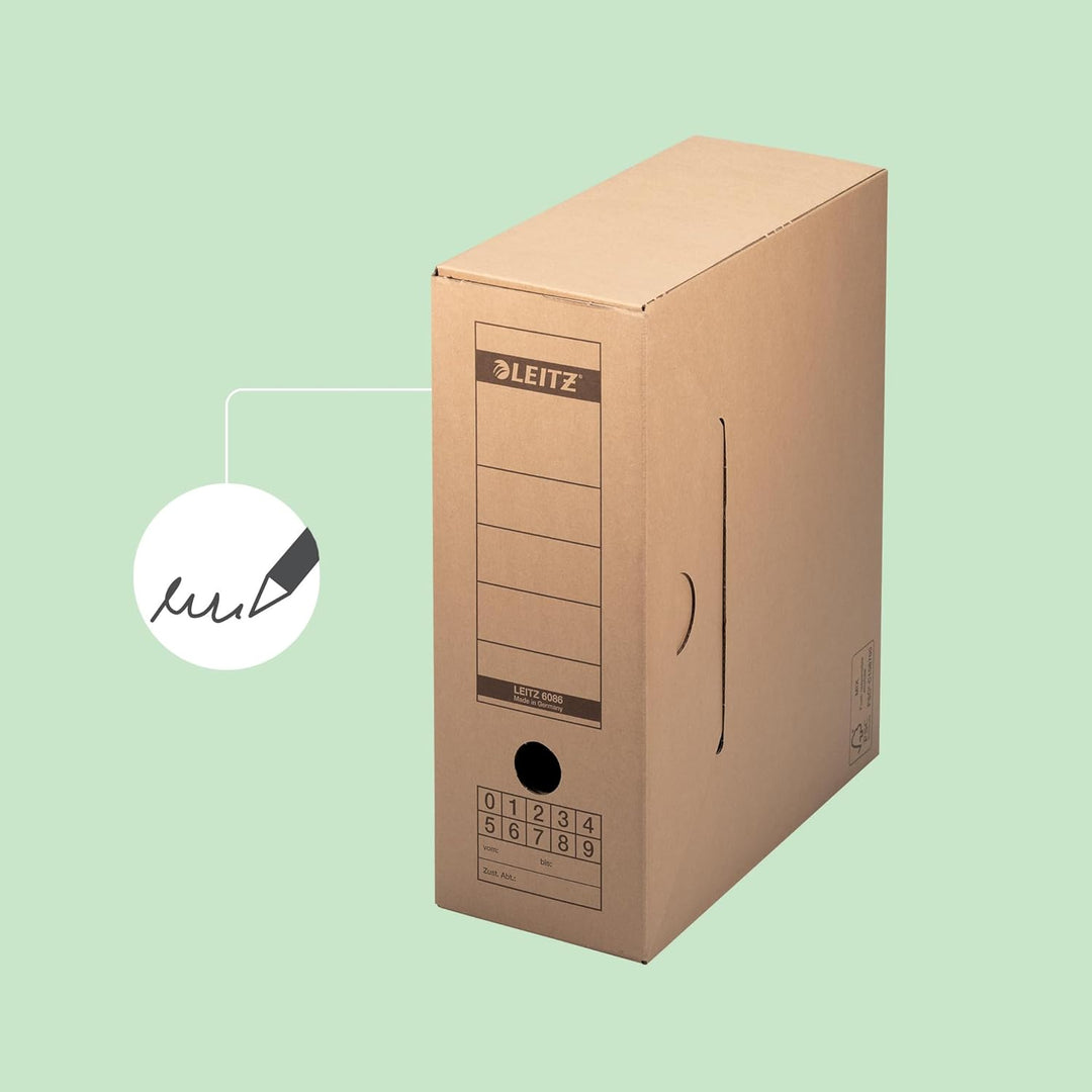 Leitz Premium Archiv-Schachtel mit Verschlusslasche, 120 mm Rückenbreite, Aktenkarton A4, Aufbewahru