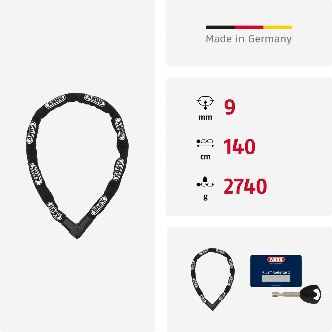 ABUS Kettenschloss CityChain 1010 – Fahrradschloss aus gehärtetem Stahl – ABUS-Sicherheitslevel 12 S