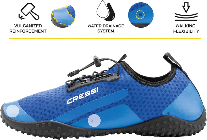 Cressi Sonar Shoes - Unisex Wasserschuh für Erwachsene aus Mikroperforiertes Gewebe Blau Azurblau 38