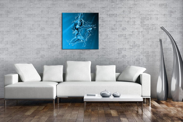 deyoli stylisher Tanz im Wasser Format: 70x70 Effekt: Monocrome Blau als Leinwand, Motiv fertig gera
