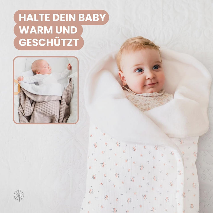 MIMUSELINA Babydecke Baumwolle 90x70 cm | Babydecke Winter und Herbst | Baby Decke neugeborenen Warm