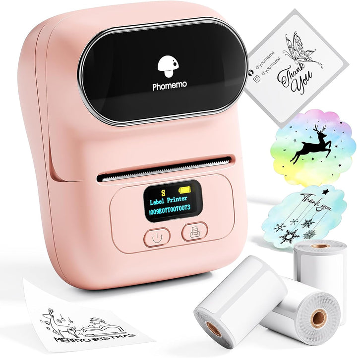 Phomemo M110 Bluetooth Etikettendrucker, Tragbarer Etikettiergerät Labeldrucker mit 3 Etikettenrolle