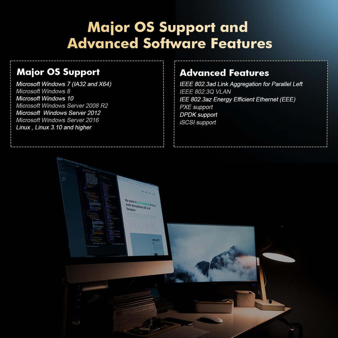 Binardat 2 Ports 2.5G PCIe Netzwerk Adapter, RTL8125B LAN Controller 2500/1000/100Mbps Ethernet RJ45