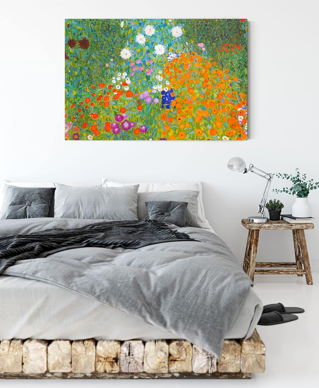 Gustav Klimt - Bauerngarten als Leinwandbild / Grösse: 120x80 cm / Wandbild / Kunstdruck / fertig be