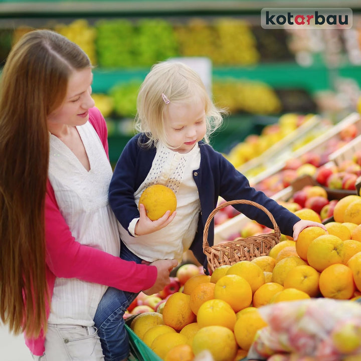 KOTARBAU® Weidenkorb mit Henkel Kinder Osterkorb mit Henkel Klein Rund 230 x 200 mm Osterkorb Weide