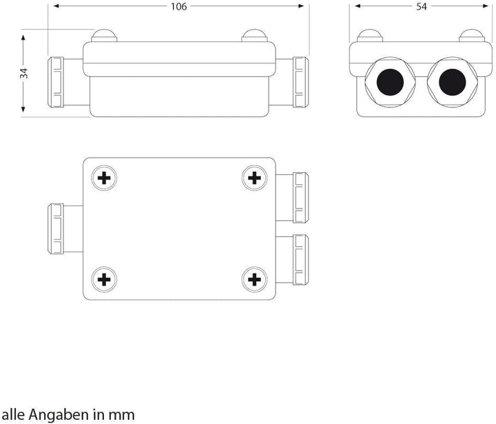 ledscom.de 2-fach Kabelverbinder, wetterfest, IP68, Muffe für 6-8mm Kabel-Durchmesser, 20 Stk. 20 St