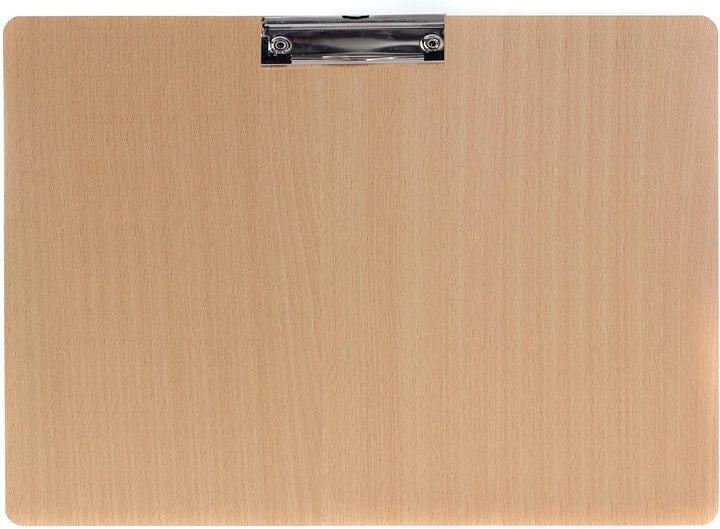 6er Klemmbrett A3 Quer aus Hartholz extra dick 4mm, mit Aufhängeose, Gummierter Metalklemme, Skizzen