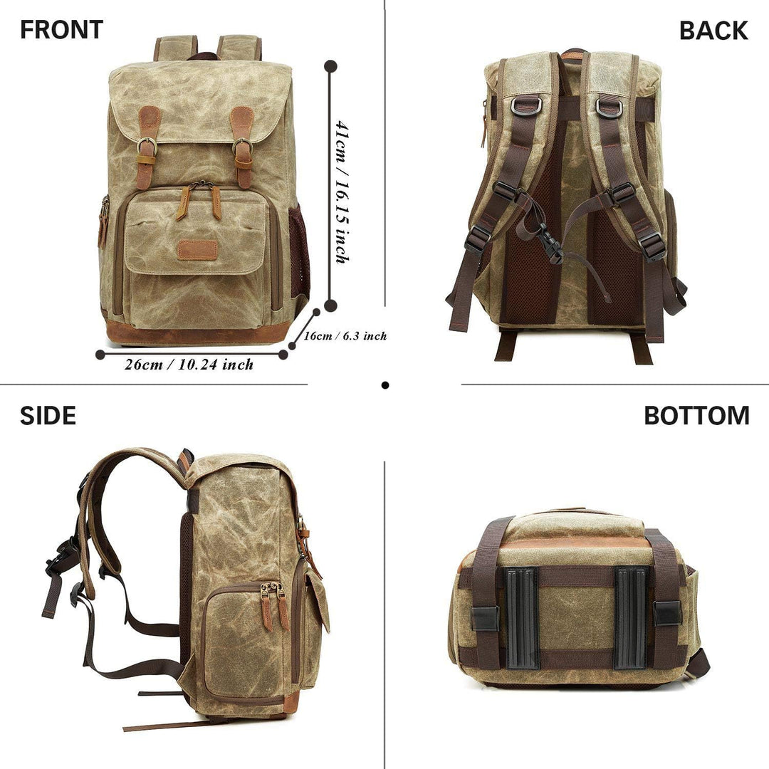 UBAYMAX Kamerarucksack mit Laptopfach,Spektiv DSLR Rucksack,Camera Backpack Canvas,Fotorucksack Vint