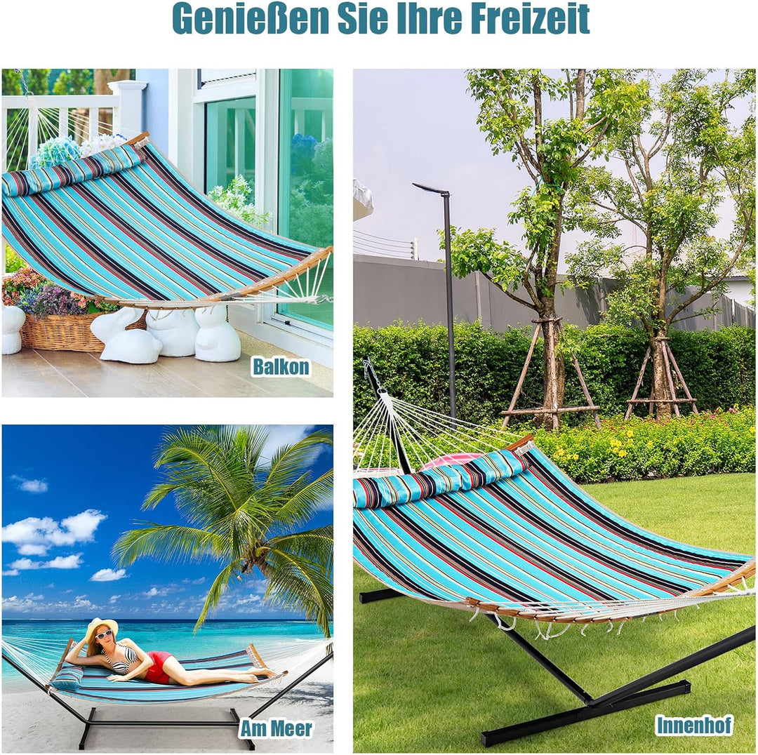 COSTWAY Hängematte mit abnehmbarem Kissen, Belastbarkeit bis 150 kg, für Outdoor Camping Terrasse Ga