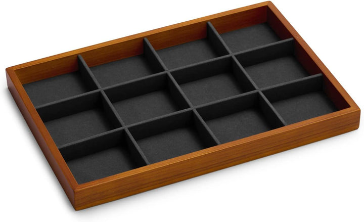 Oirlv Massivholz 12 Gitter Schmucktabletts Stapelbar Schmuckschublade Armband/Uhren Vitrine Display