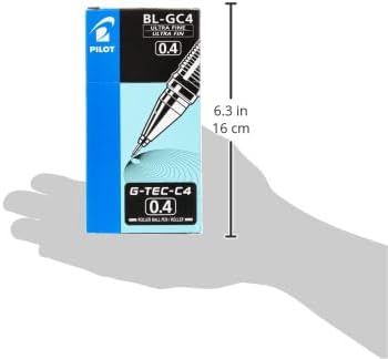 Pilot G Tec C4 Gelschreiber Micro 0,4 mm Schreibspitze 0,2 mm Strichbreite 12 Stück schwarz, schwarz