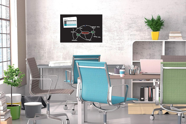 Be!Board B1301 Grosse Glas-Magnettafel / Whiteboard schwarz, 90 x 60 cm Schwarz 90 x 60 cm, Schwarz