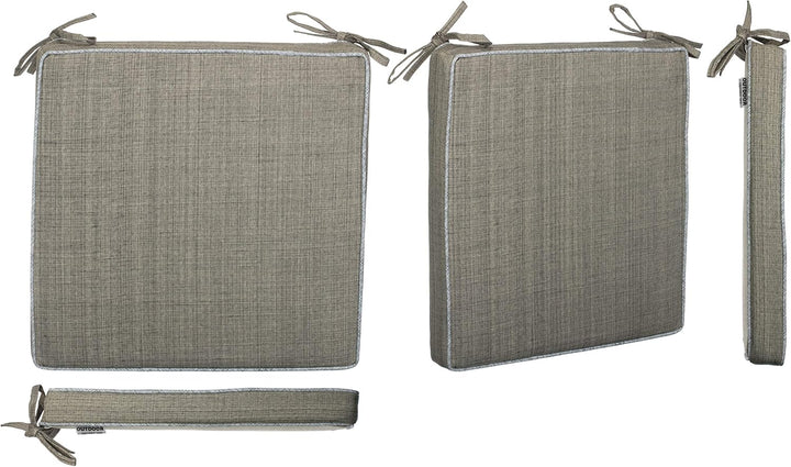 Brandsseller Outdoor Garten Sitzkissen Auflagen Kissen mit Paspel - Leinenoptik Uni - Schmutz- und W